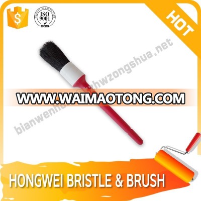 black bristle plastic handle round head paint brush